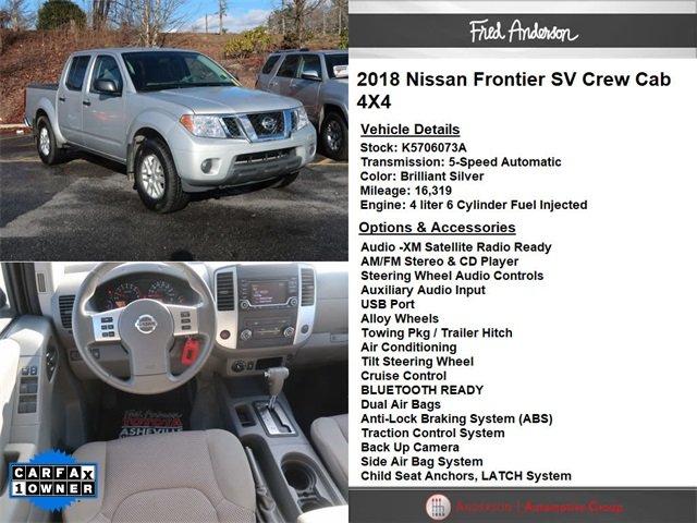 used 2018 nissan frontier sv asheville, nc 28806 for sale in asheville, north carolina