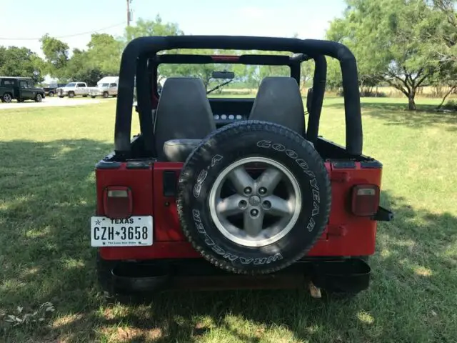 1993 jeep wrangler 2dr "s" 170277 miles red jeep 4 cylinder engine 5 speed manua