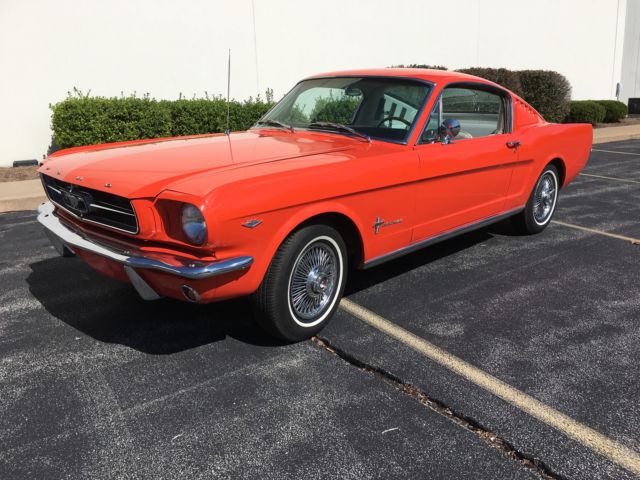 1965 ford mustang classic fastback 2+2 original poppy red car driver quality