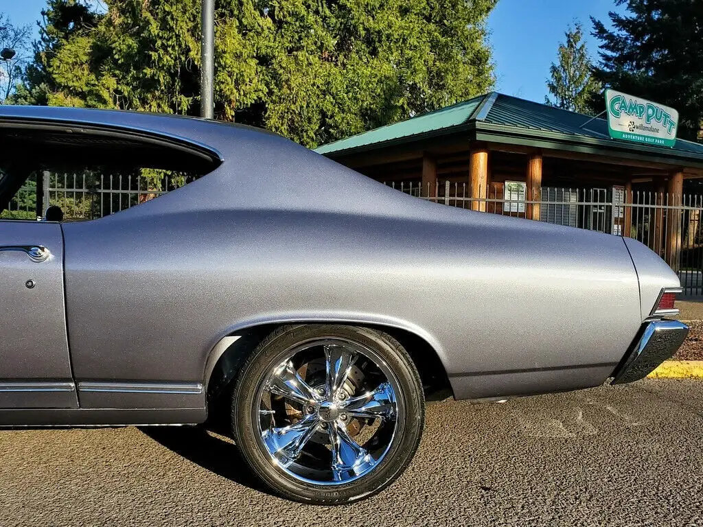 1968 chevrolet malibu met. gray black leather int. 383 stroker v8 700r4 ps 4wpdb