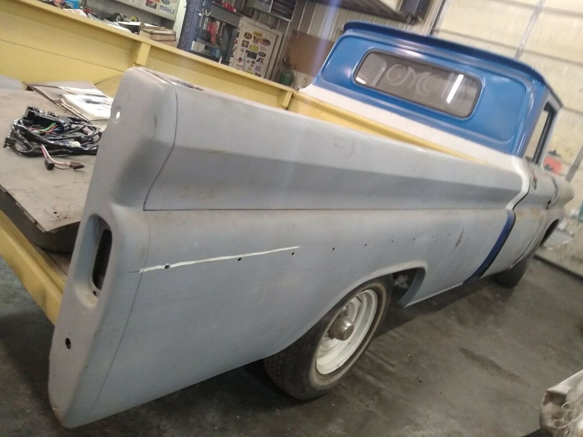 1961 gmc 1/2 ton pickup blue rwd manual