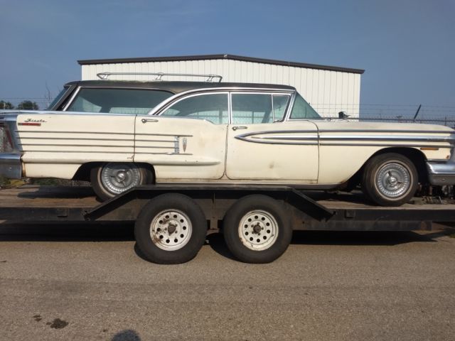 1958 oldsmobile super 88 fiesta 4 door hardtop wagon, estate sale barn find