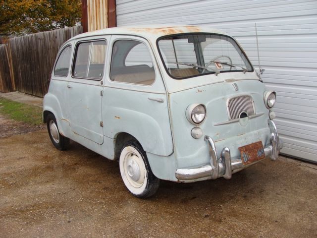 1960 fiat 600 multipla. . texas garage find. stored since 1975. almost rust free