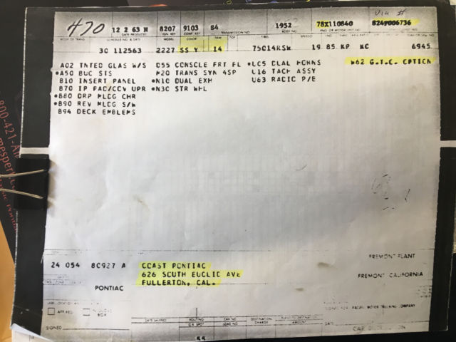 1964 gto post coupe 4spd