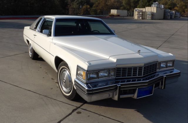 1977 cadillac coupe deville - 2 door california car 73,900 miles white & black