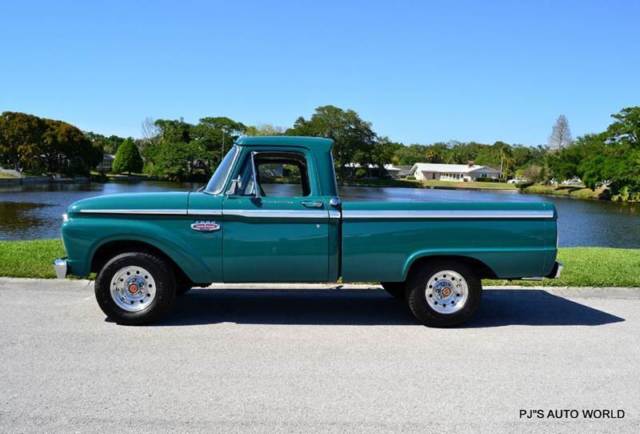 1966 ford f-100 custom cab 47,845 miles green pickup truck 352 manual