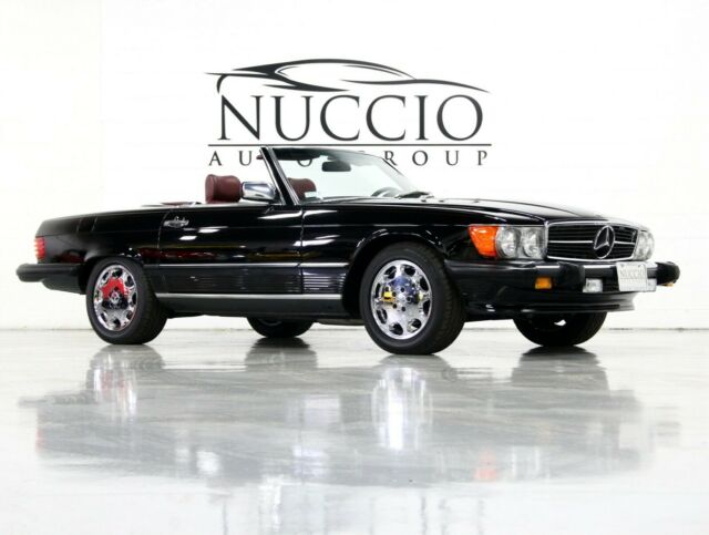 1988 mercedes benz 560sl!! low miles!! black/ burgundy!!