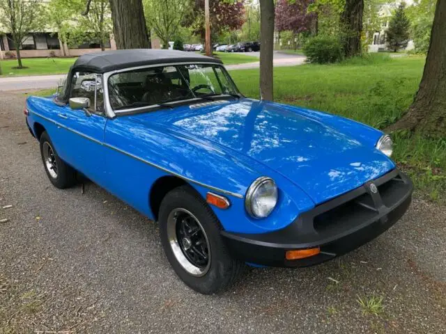 1980 mgb convertible blue 4cyl 4/speed over $10,000 invested