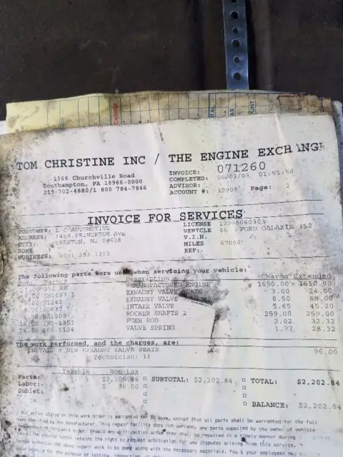 1966 ford galaxie convertible 352 motor tebuilt with receipts