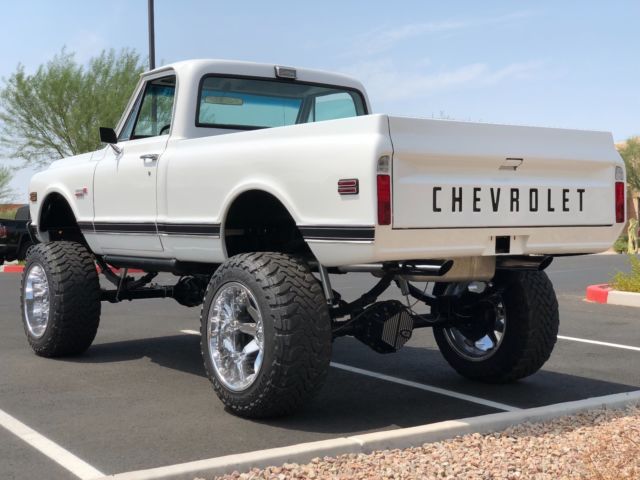 1972 chevy k10 factory cheyenne super shortbox 4x4 resto mod 5.3 ls lifted ac!!!