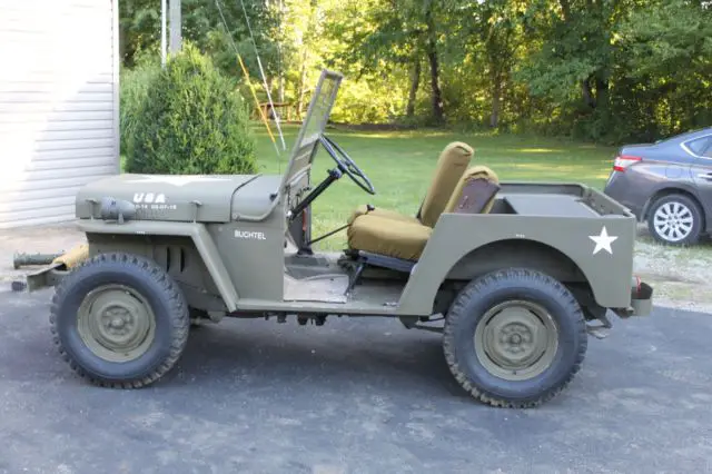 1957 jeep willys dj3a willy's overland & replica cannon very nice!
