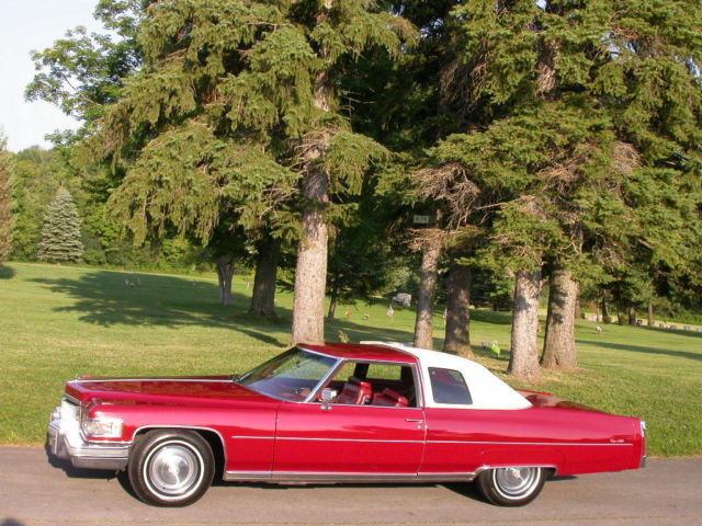 1975 cadillac coupe deville in roxena red