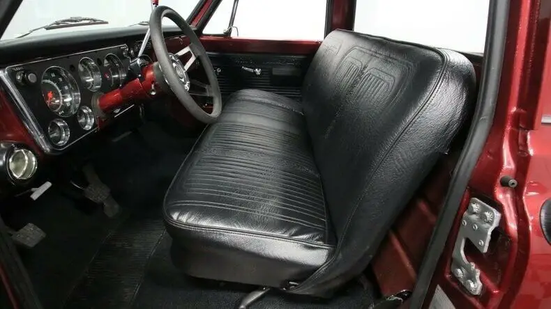 classic vintage chrome chevy c10 350 v8 3-speed auto transmission maroon