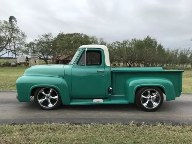 1953 ford f100 350 camaro clip ps pb ac street rod 4867 miles green and white pi