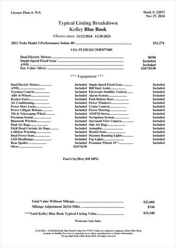 2021 tesla model 3 performance