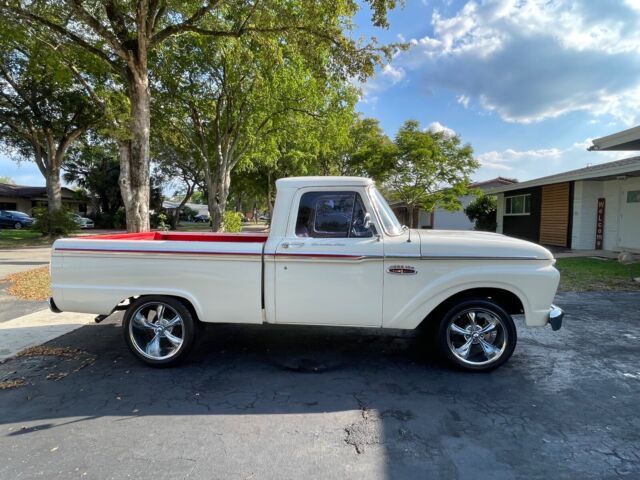 1965 ford f100 pickup white fwd automatic custom cab