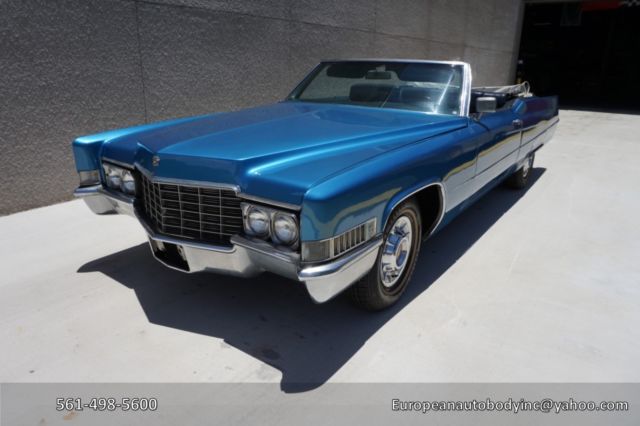 1969 cadillac deville convertible blue