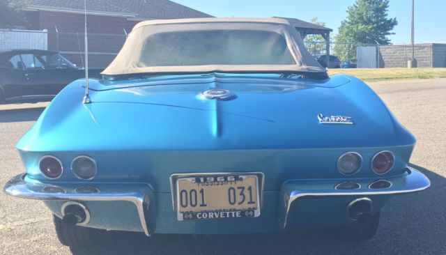 1966 chevrolet corvette stingray convertible 327 v8 350 hp matching numbers
