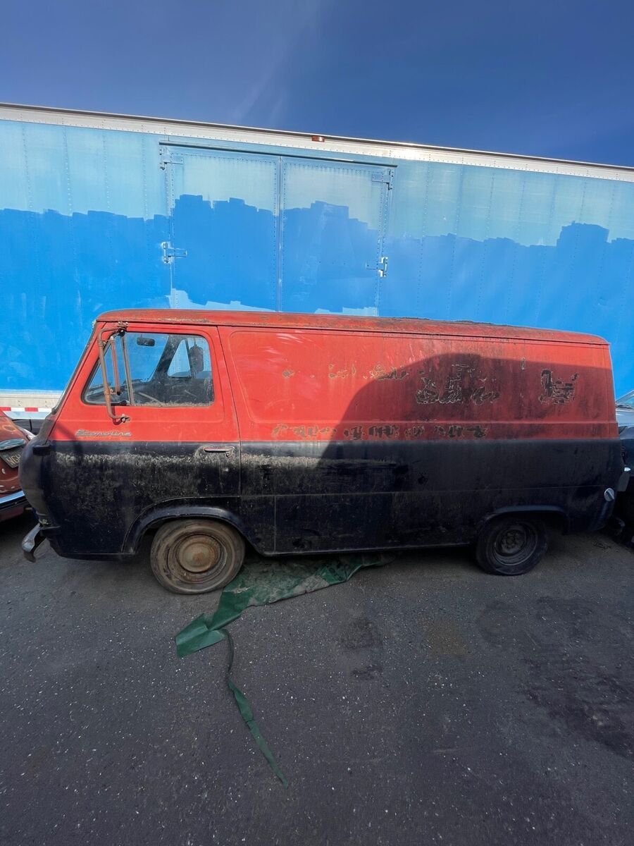 1964 ford econoline van red rwd manual