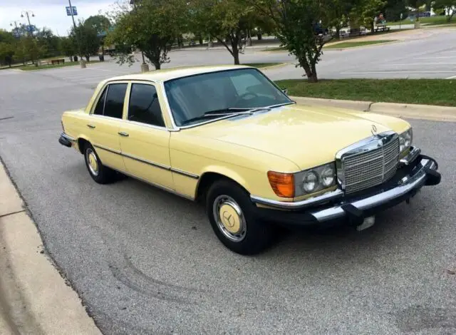 1976 mercedes-benz 450 se sedan yellow rwd automatic