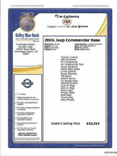 2006 jeep commander in huntington beach, ca