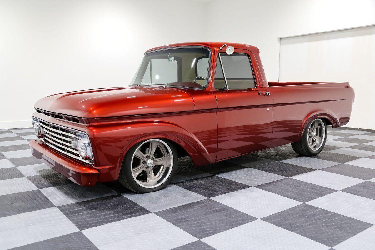 1963 ford f 100 unibody 1925 miles red metallic truck 351 cleveland v8