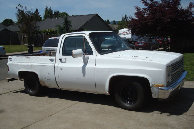 1983 chevy short wide c-10, very original, very solid, original paint lowered