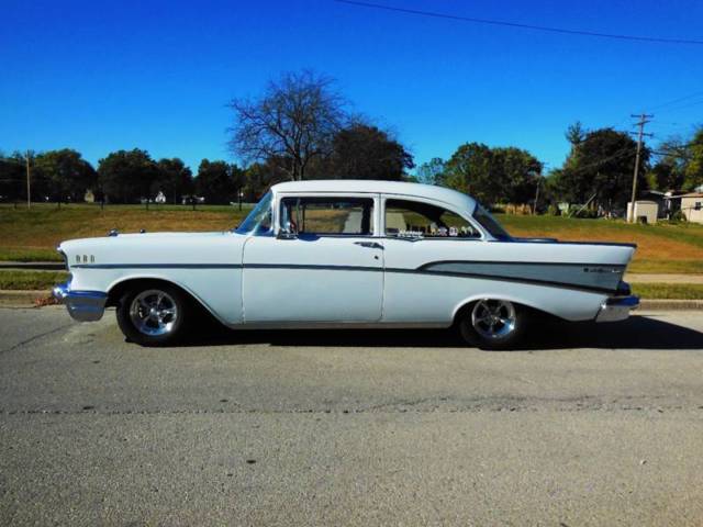 1957 chevrolet bel air, built 327, tremec 5-speed, ford 9"