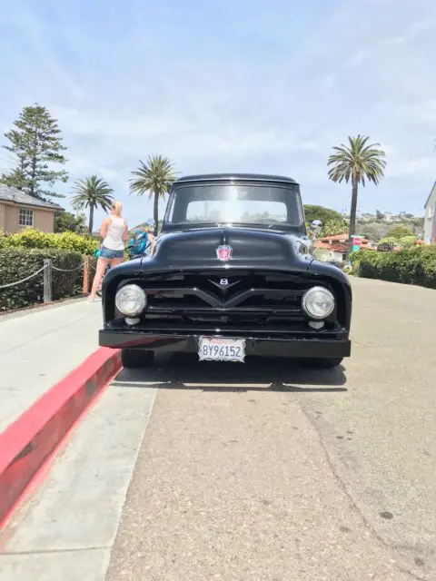 1953 ford f100 black short-bed automatic v8