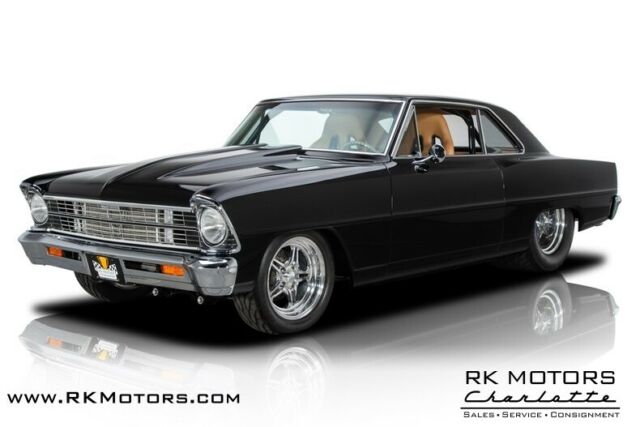 1966 chevrolet nova black hardtop 572 v8 3 speed automatic