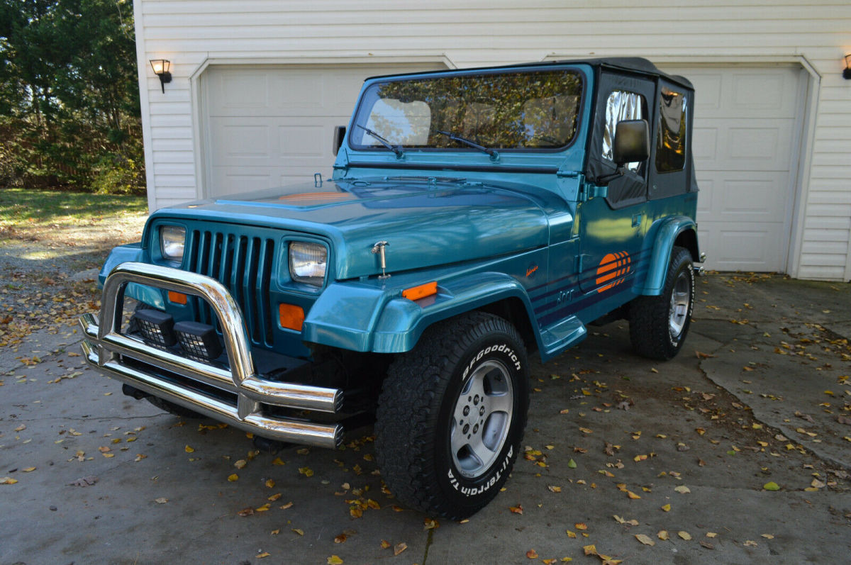 fully restored jeep islander wrangler yj look super nice no rust!! turquoise !
