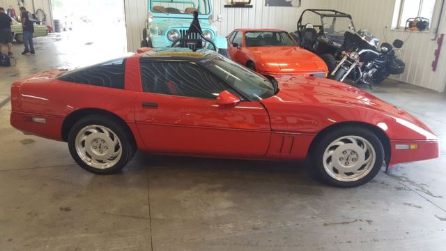 89 red vette leather auto v8 tpi alloy power glass top wms collector show car 90
