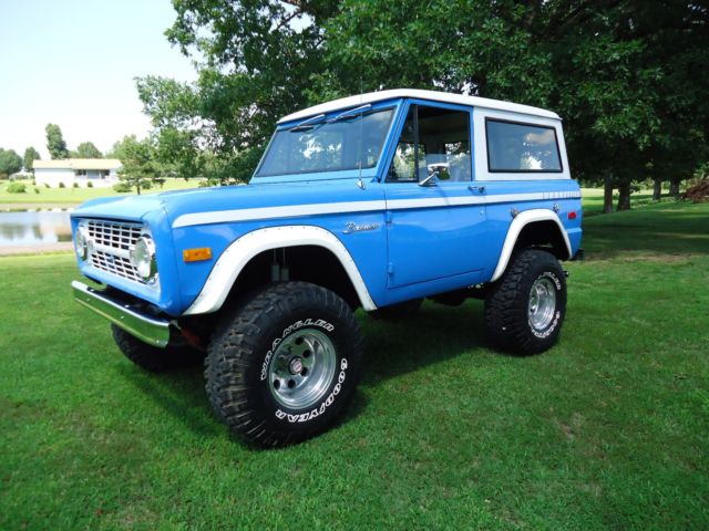 1973 ford bronco v8 351 windsor 3 speed std in floor lifted nice look!