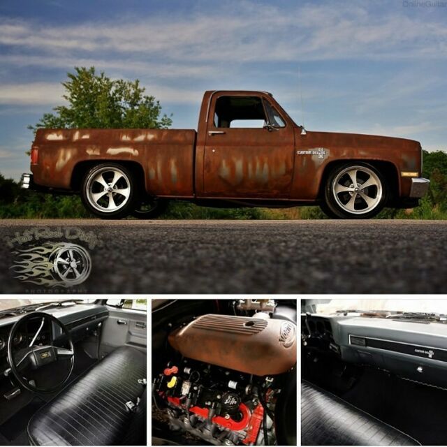 lsx slammed squarebody silverado chevy c10 hot rat street rod patina pickup ac