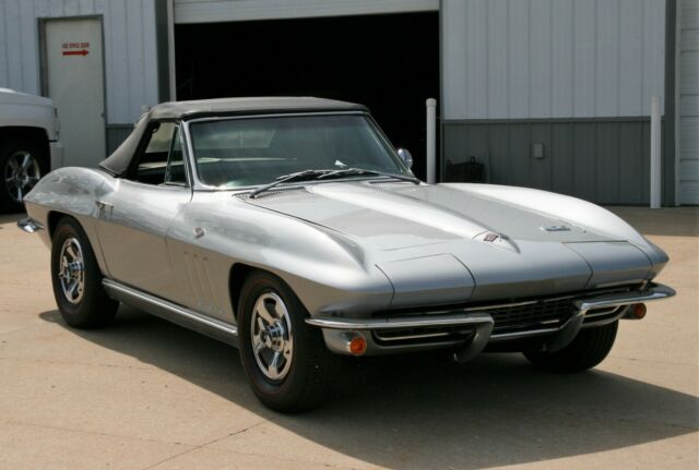 1966 corvette roadster #'s matching 300hp silver pearl on black