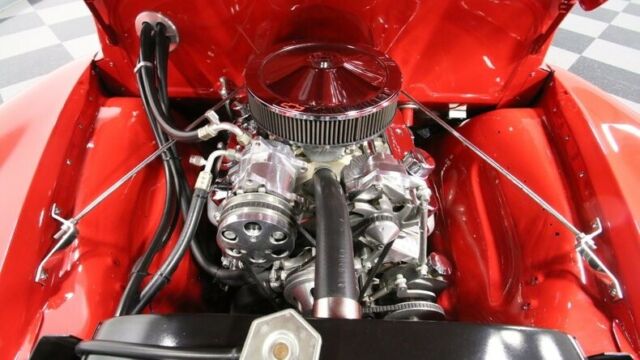 classic vintage chrome 5 window flatbed chevy zz4 v8 red