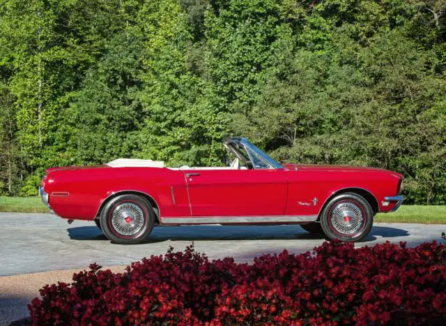1968 ford mustang red convertible