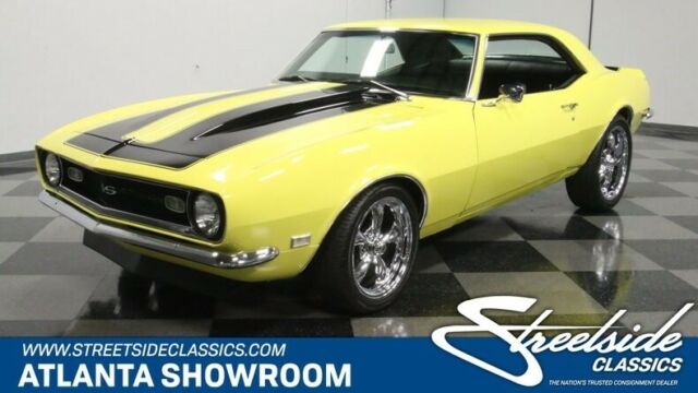 classic vintage chrome chevy big block 396 ss pony car yellow