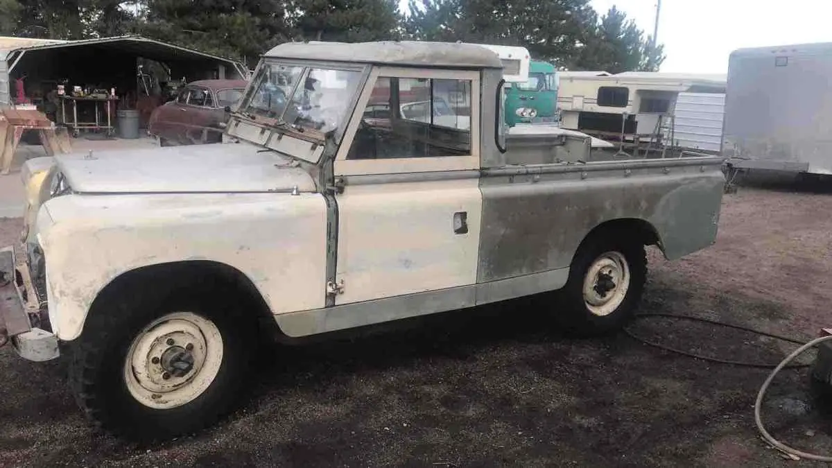1963 land rover truck pickup green 4wd manual