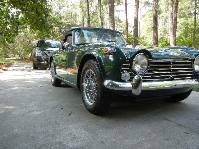 1965 triumph tr4a, restored, british racing green, convertible