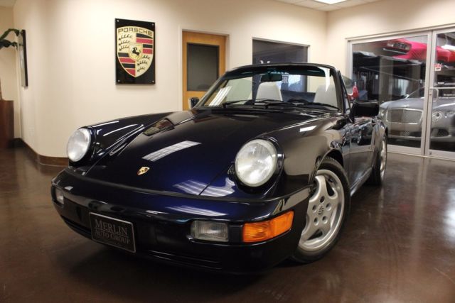 used 1991 porsche 911 carrera 2 cabriolet blue convertible 2-dr 3.6l l6 sohc 12v