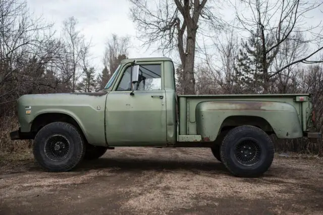 1971 international 1110 pickup 4x4 345 v8 short bed step side army green patina