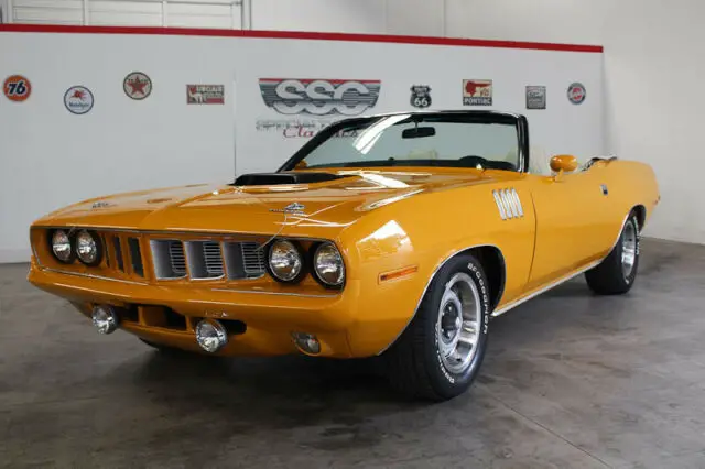 1971 plymouth cuda 3477 miles yellow convertible