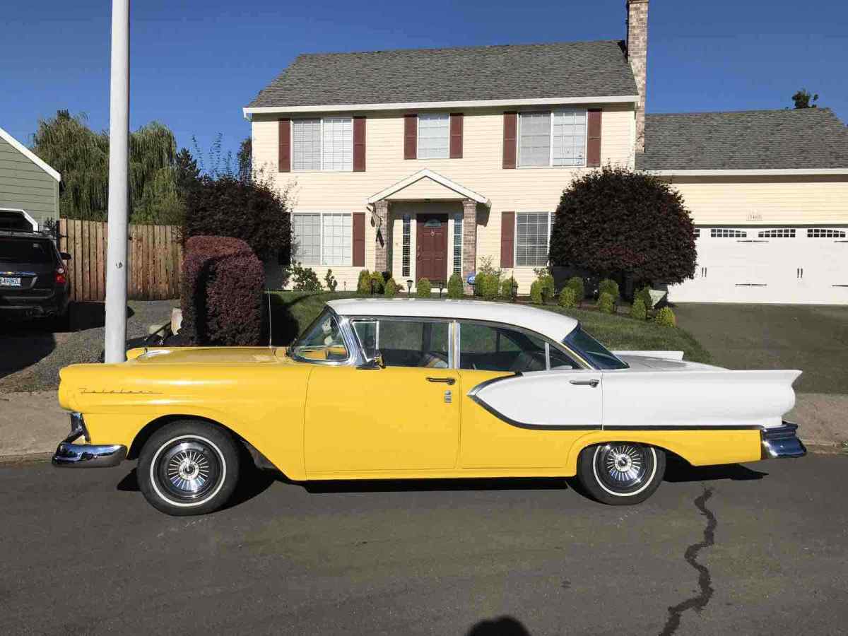 1957 ford fairlane sedan yellow fwd automatic
