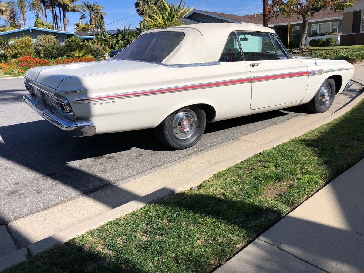 1964 plymouth fury convertible white
