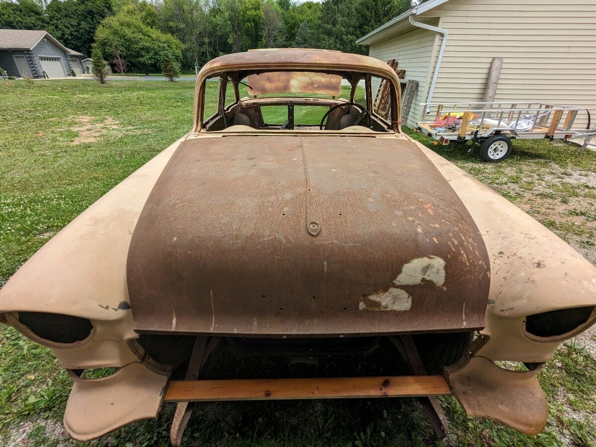 1955 chevrolet 210 sedan brown rwd manual 2dr post