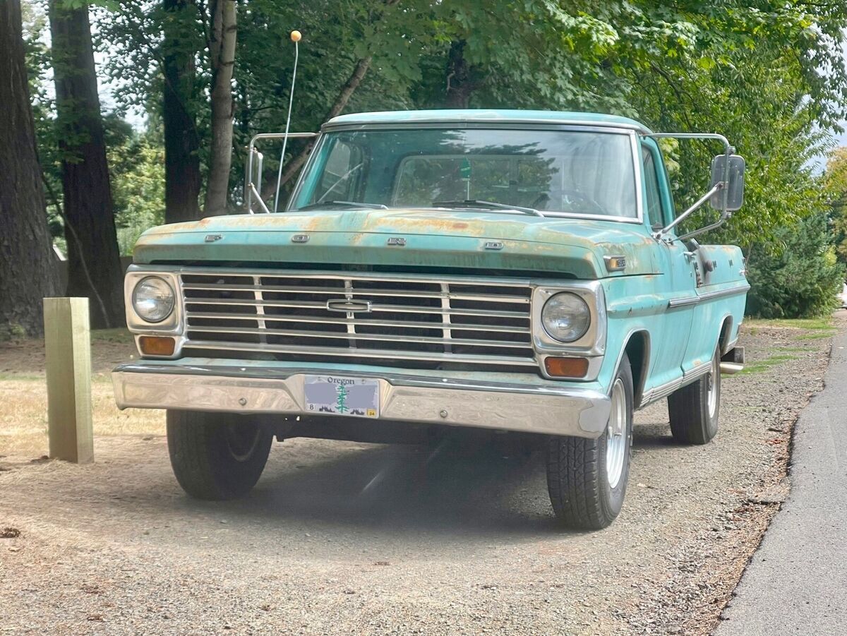 1967 ford f250 pickup green rwd automatic camper special