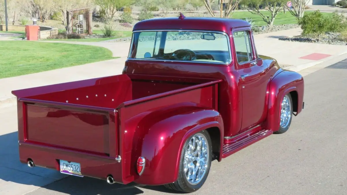 custom 1956, ford f100. roush/supercharged/stage3/6-speed/rotisserie restoration
