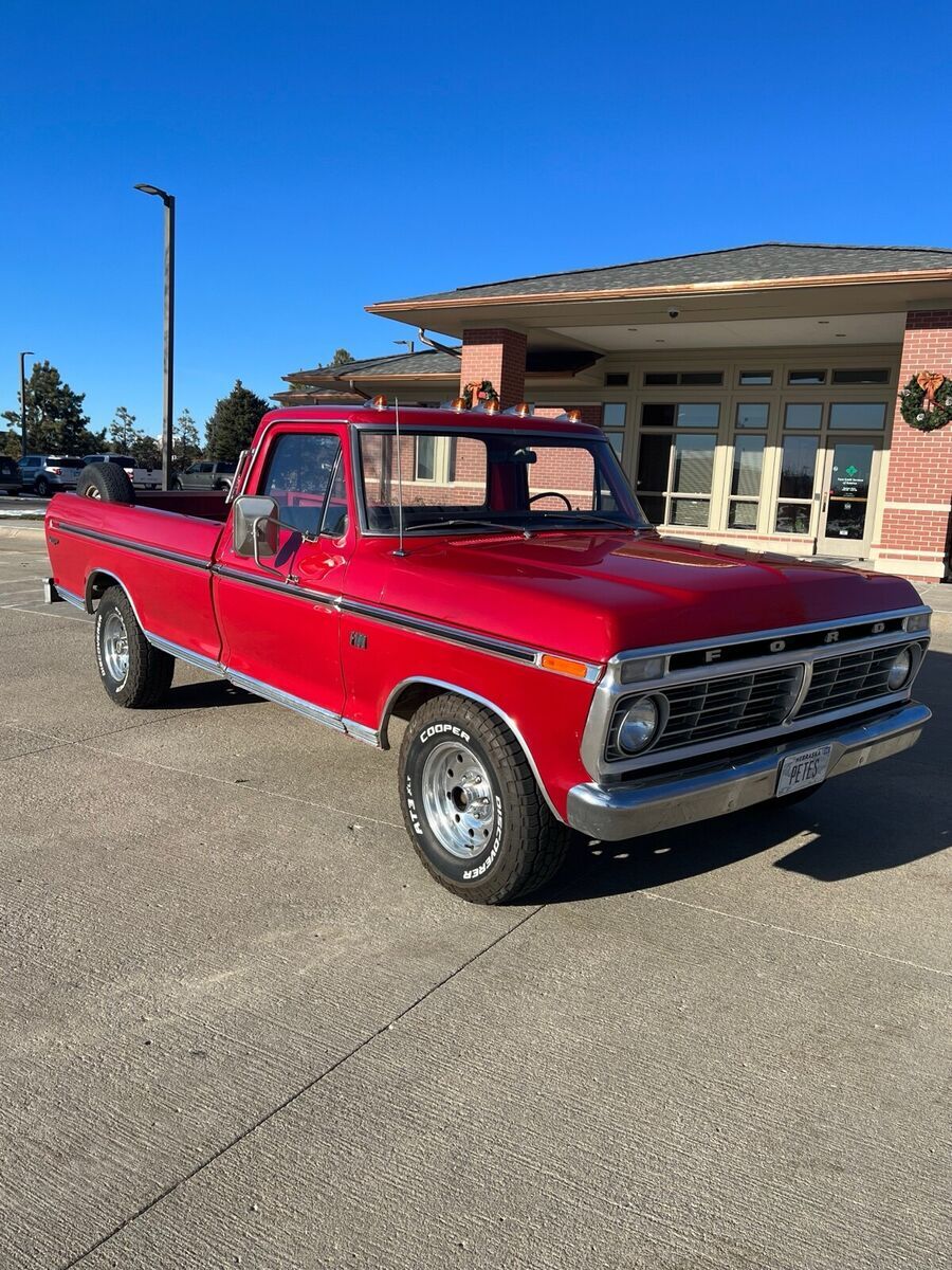 1974 ford f100 red rwd manual ranger