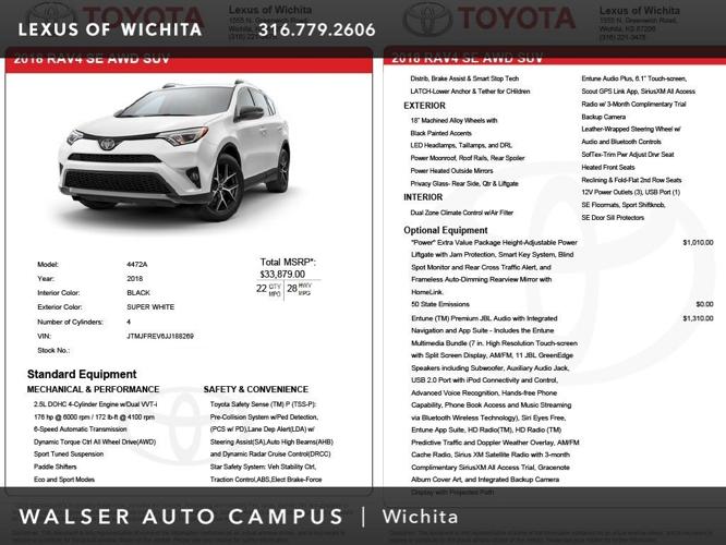 used 2018 toyota rav4 awd se wichita, ks 67206 for sale in wichita, kansas